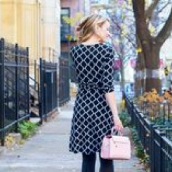 WHITE HOUSE BLACK MARKET Faux Wrap Tile Print Dress - Picture 4 of 16